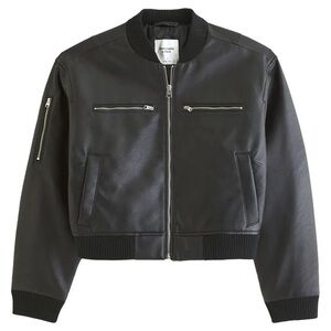 Abercrombie & Fitch Faux Leather Bomber Jacket XL